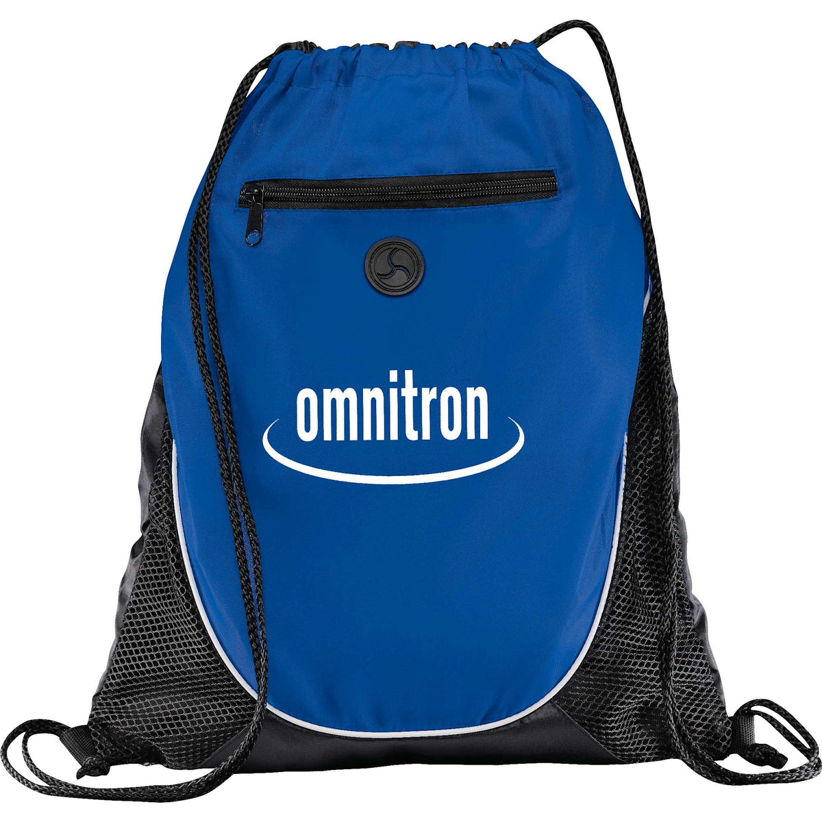 Peek Drawstring Bag with Mesh Front - Royal Blue - Front