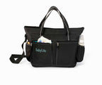 Peekaboo Diaper Bag with Changing Pad - Black-Turquoise - View 1
