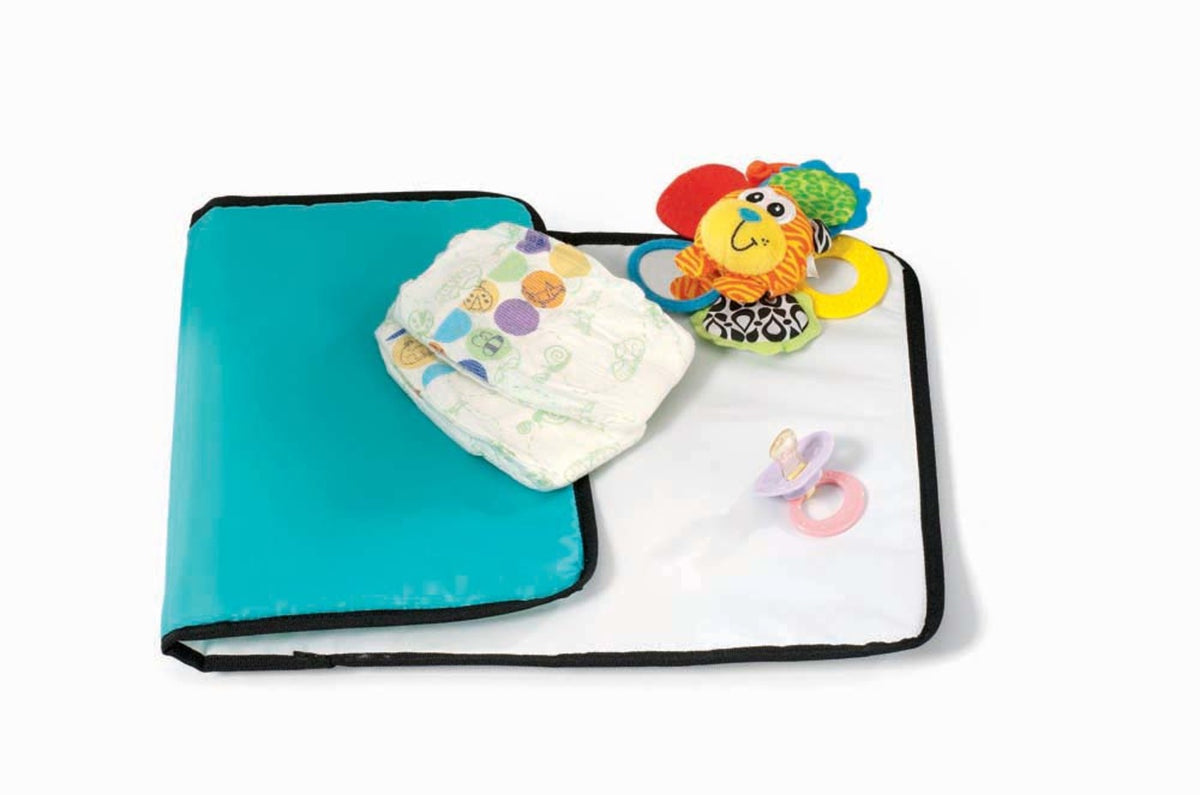 Peekaboo Diaper Bag with Changing Pad - Black-Turquoise - View 2