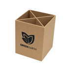 Pen and Pencil Cup with Four Compartments - Natural - Silk Screen