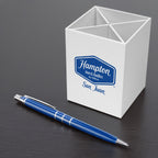 Pen and Pencil Cup with Four Compartments - White - Lifestyle_Silkscreen