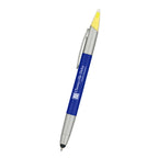 Pen, Highlighter and Stylus in One - Blue - Silk Screen