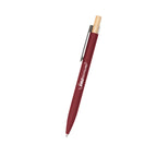 Pen in Recycled Aluminum with a Bamboo Plunger - Burgundy - Silk Screen