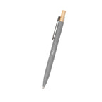 Pen in Recycled Aluminum with a Bamboo Plunger - Gray - Laser Engraving