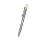 Pen in Recycled Aluminum with a Bamboo Plunger - Gray - Silk Screen