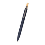 Pen in Recycled Aluminum with a Bamboo Plunger Laser Engraving - Navy - Front