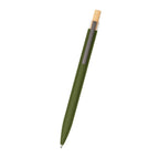 Pen in Recycled Aluminum with a Bamboo Plunger Laser Engraving - Olive - Front
