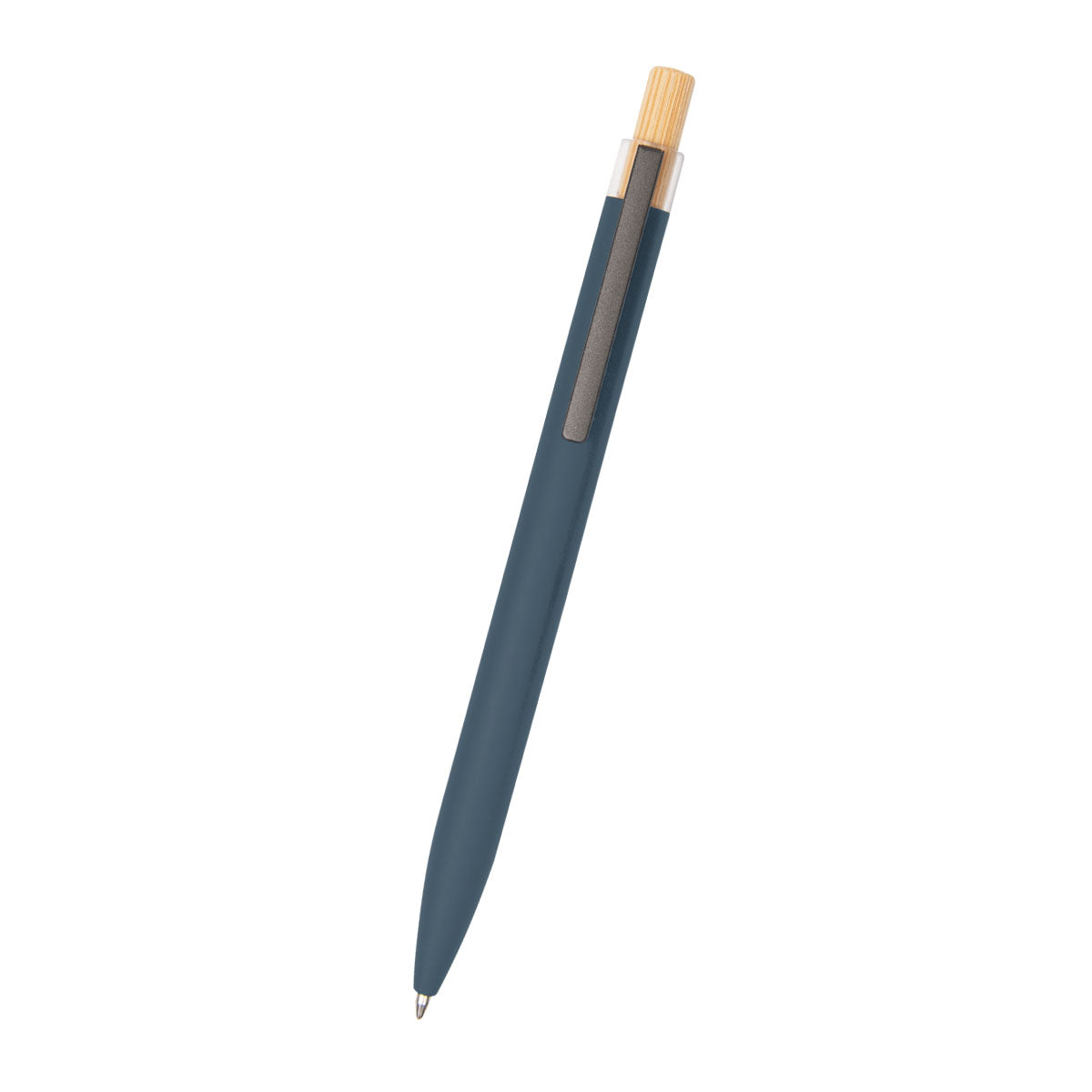 Pen in Recycled Aluminum with a Bamboo Plunger Laser Engraving - Slate - Front