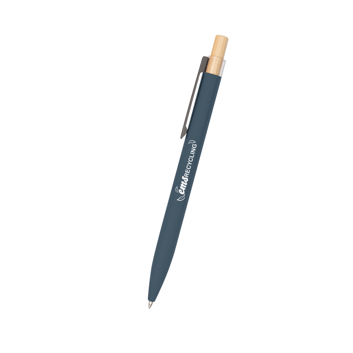 Pen in Recycled Aluminum with a Bamboo Plunger Laser Engraving - Slate - Silk Screen