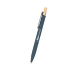 Pen in Recycled Aluminum with a Bamboo Plunger - Slate - Silk Screen