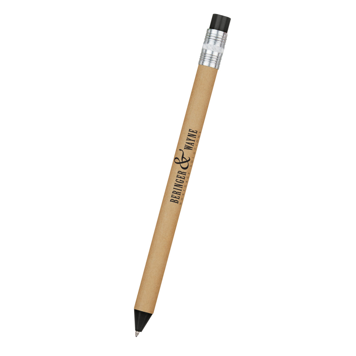 Pen That Looks Like a Pencil - Natural With Black - Pad Print