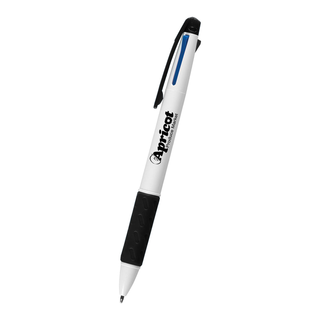 Pen, Three-Way - White With Black - Silk Screen