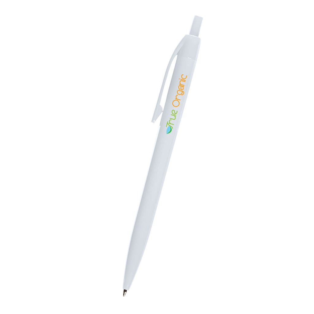 Pen with a Glossy Finish - White - Full Color