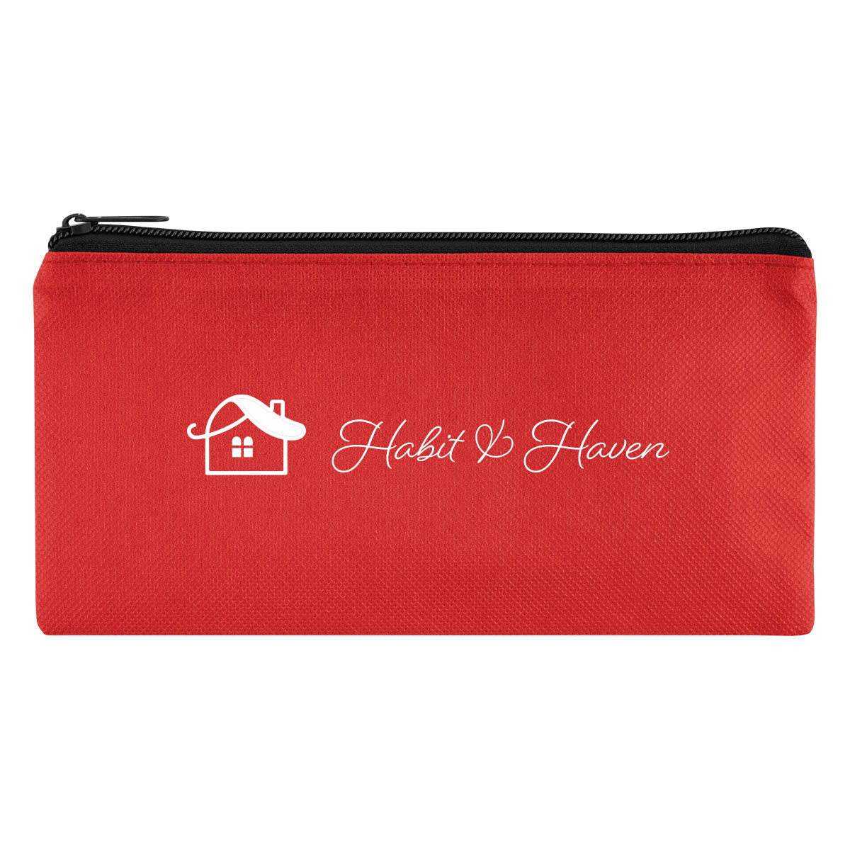 Pencil Pouch, Recycled - Red - Silk Screen