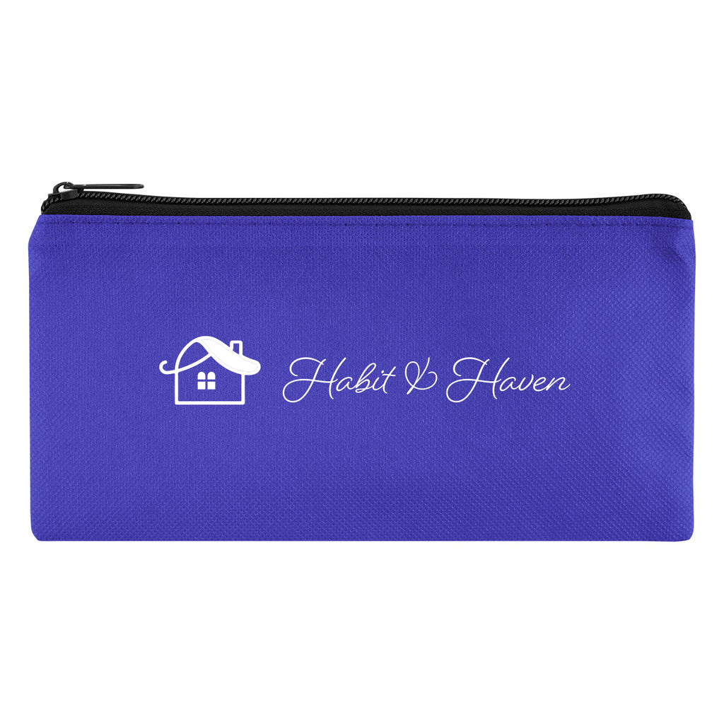 Pencil Pouch, Recycled - Royal Blue - Silk Screen