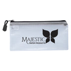 Pencil Pouch with a Zip, Clear - Black - Silk Screen