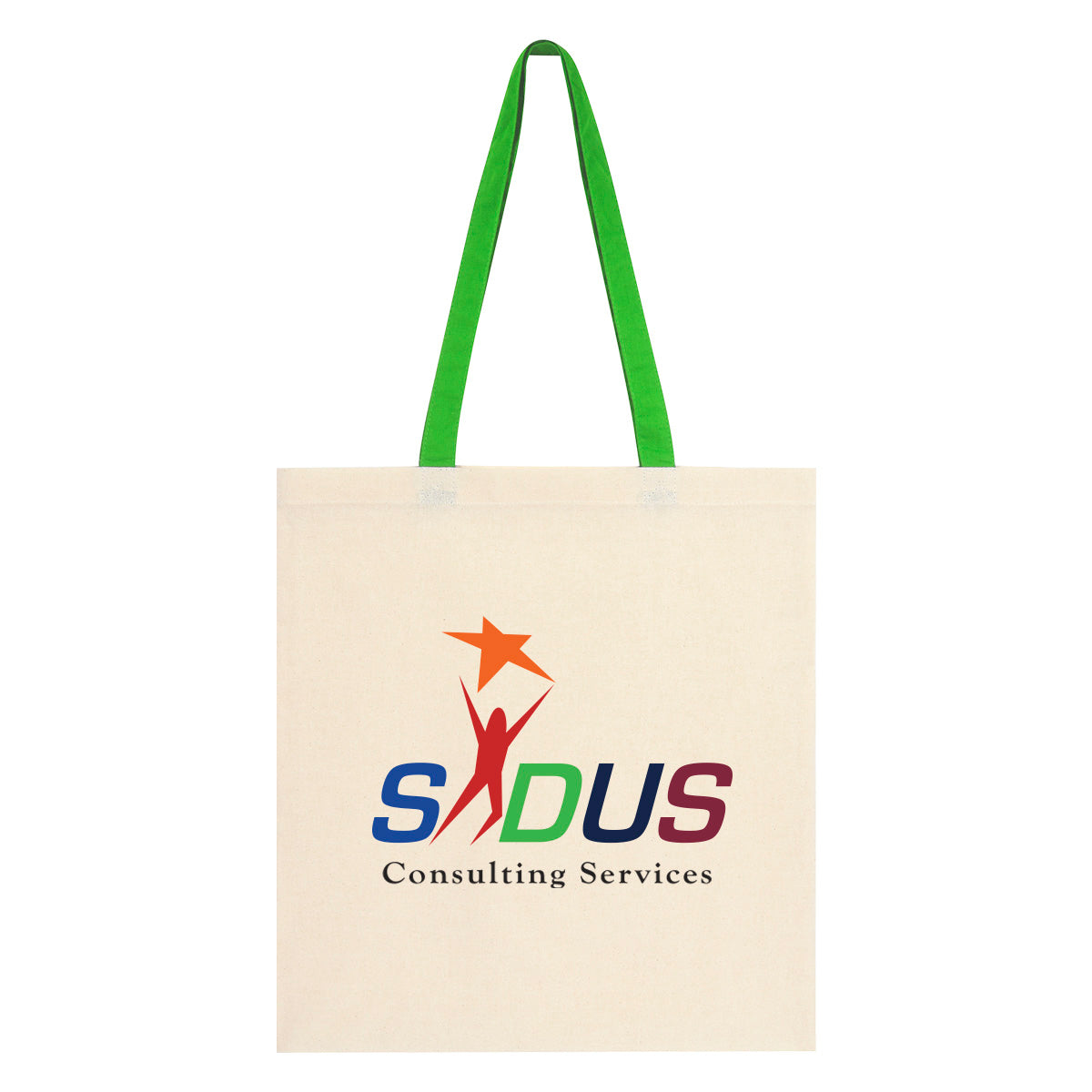 Penny Wise Cotton Canvas Tote Bag, 4 oz - Green - Colorbrite