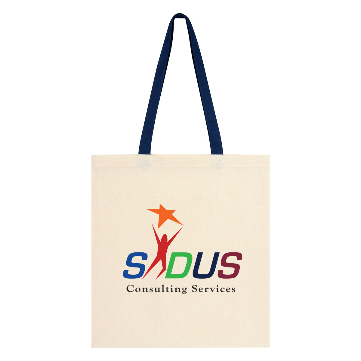Penny Wise Cotton Canvas Tote Bag, 4 oz - Navy - Colorbrite