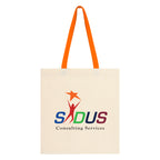 Penny Wise Cotton Canvas Tote Bag, 4 oz - Orange - Colorbrite