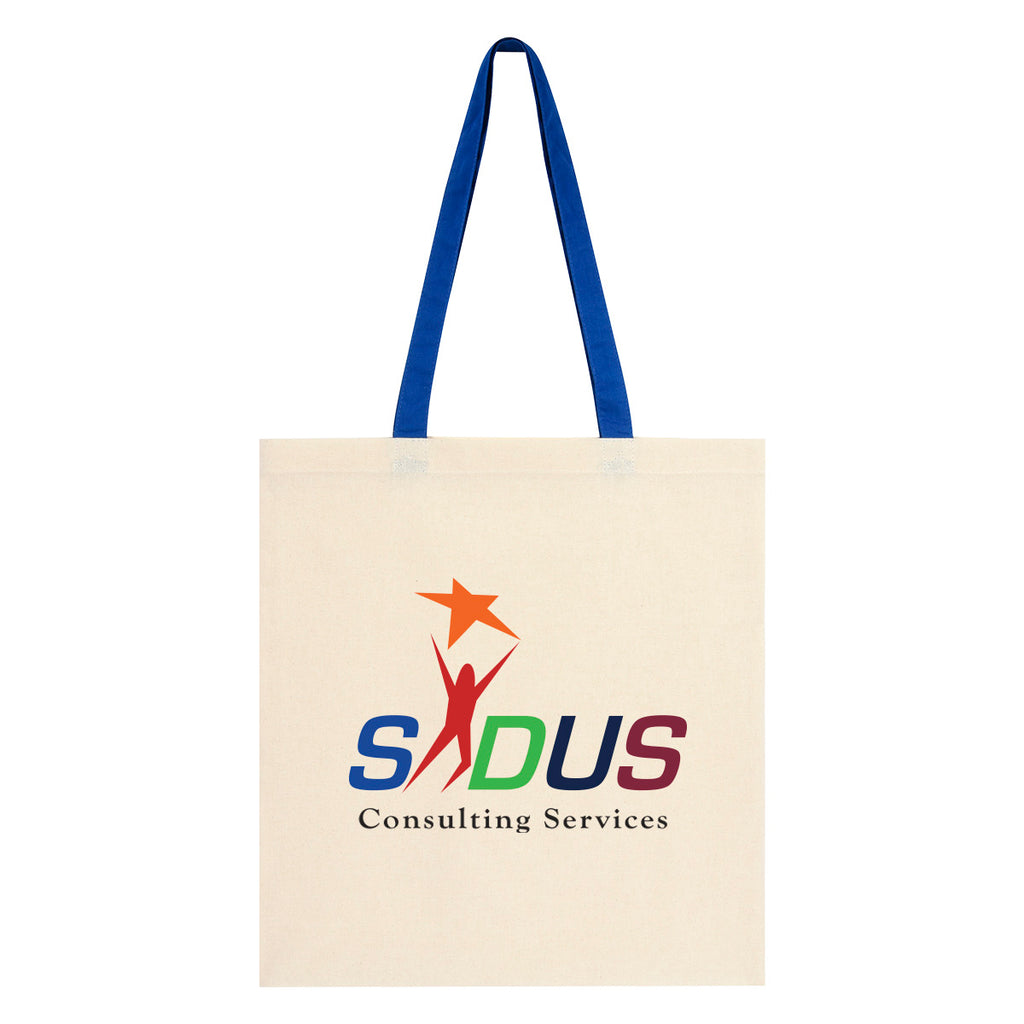 Penny Wise Cotton Canvas Tote Bag, 4 oz - Royal Blue - Colorbrite