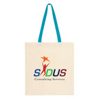 Penny Wise Cotton Canvas Tote Bag, 4 oz - Teal - Colorbrite