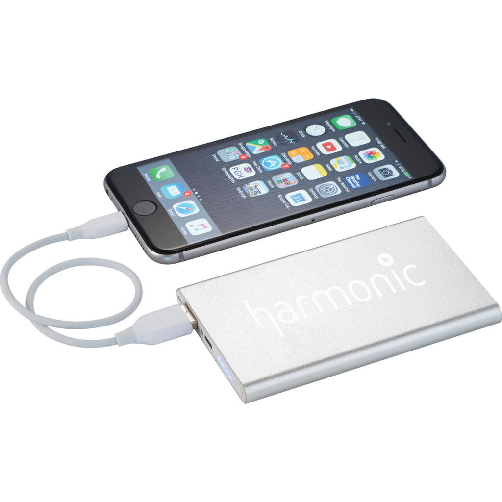 Pep Lightweight Aluminum Power Bank, 4,000 mAh Laser Engraving - Silver - Photo