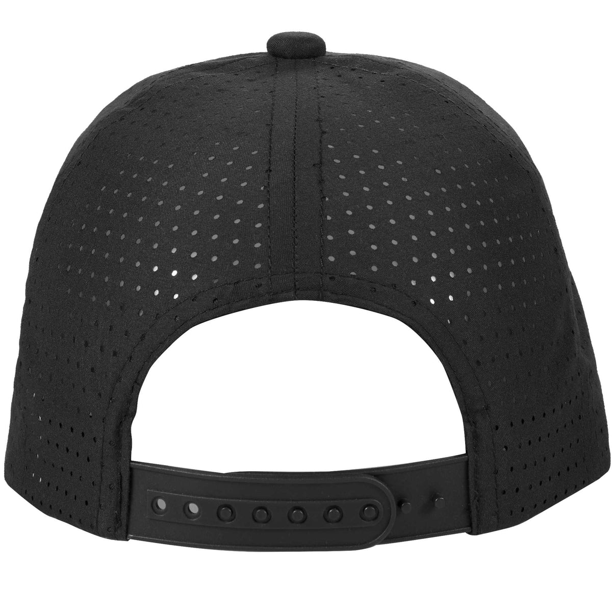 Perforated Back Ball Cap in Recycled Polyester Embroidery - Black - Back