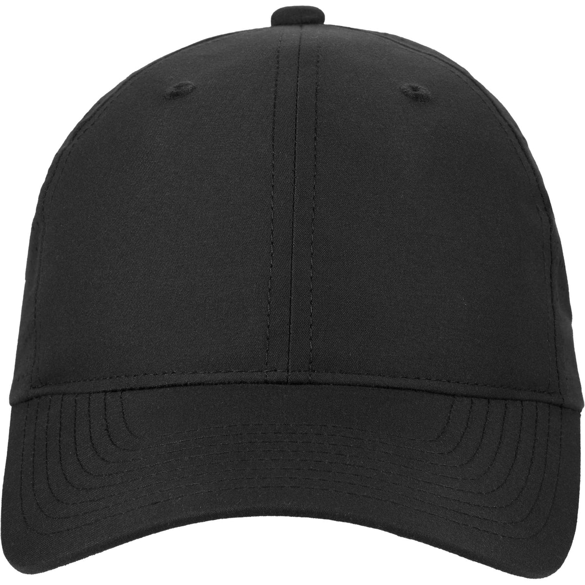 Perforated Back Ball Cap in Recycled Polyester Embroidery - Black - Front