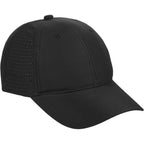 Perforated Back Ball Cap in Recycled Polyester Embroidery - Black - Right Angle