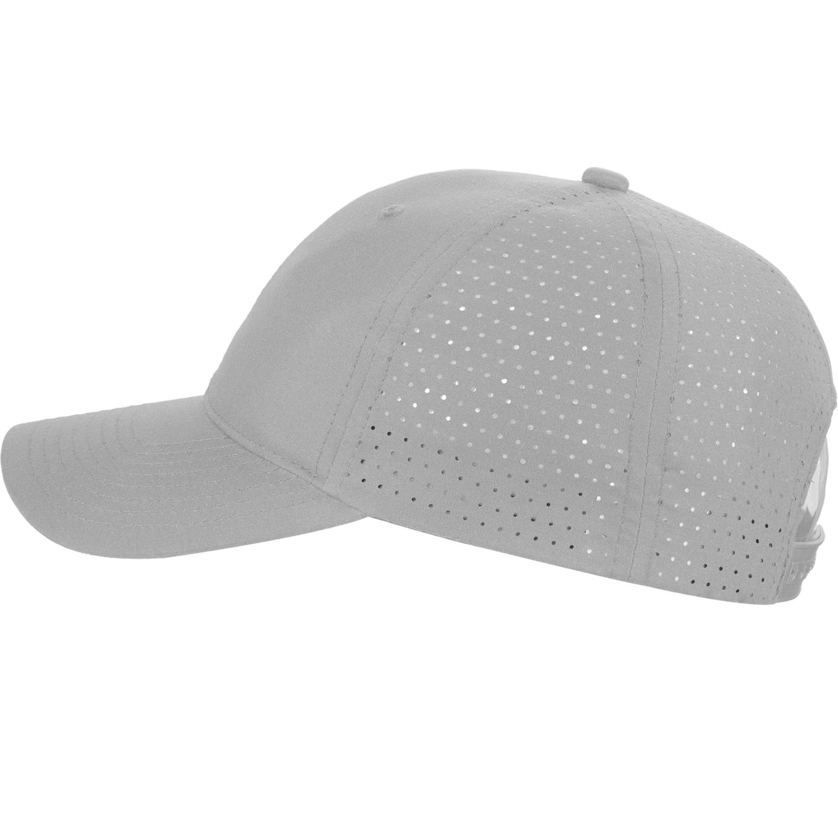 Perforated Back Ball Cap in Recycled Polyester Embroidery - Silver - Left Angle 2