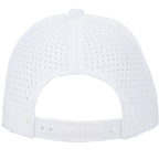 Perforated Back Ball Cap in Recycled Polyester Embroidery - White - Back