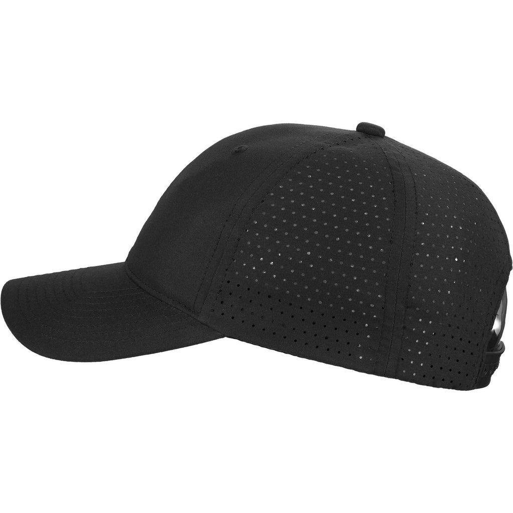 Perforated Back Ball Cap in Recycled Polyester Transfer - Black - Left Angle 2