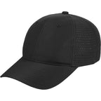 Perforated Back Ball Cap in Recycled Polyester Transfer - Black - Left Angle