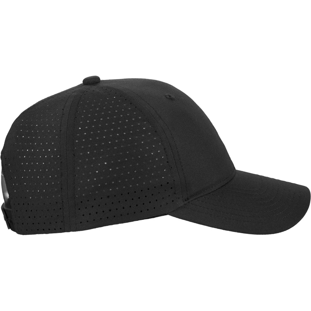 Perforated Back Ball Cap in Recycled Polyester Transfer - Black - Right Angle 2