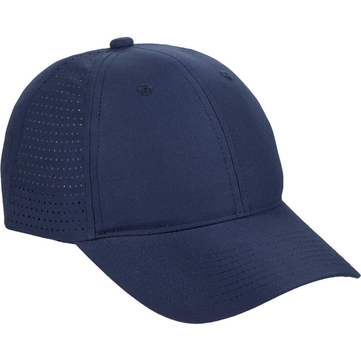 Perforated Back Ball Cap in Recycled Polyester Transfer - Vintage Navy - Right Angle