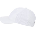 Perforated Back Ball Cap in Recycled Polyester Transfer - White - Left Angle 2