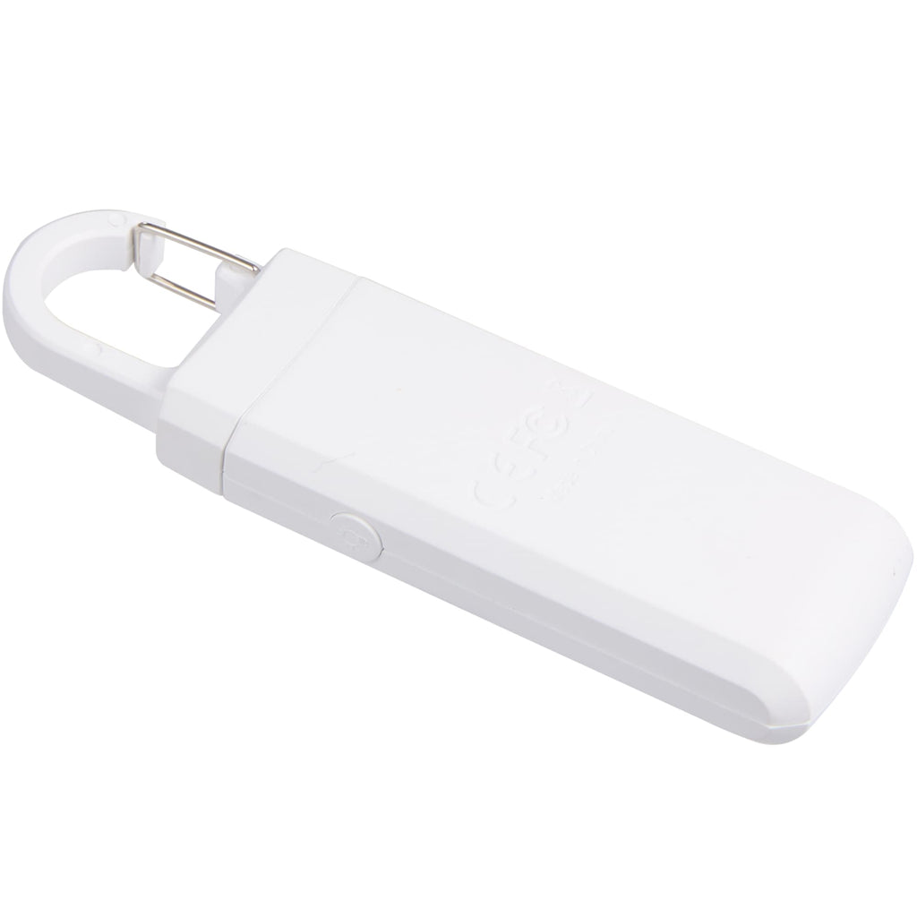 Personal Safety Alarm Keychain with LED Light - White - Back