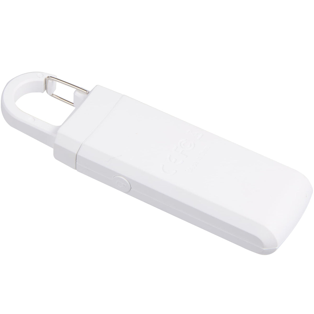 Personal Safety Alarm Keychain with LED Light - White - Back