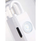 Personal Safety Alarm Keychain with LED Light - White - Detail