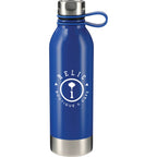 Perth Stainless Steel Sports Bottle with Soft Loop, 25 oz - Blue - Front