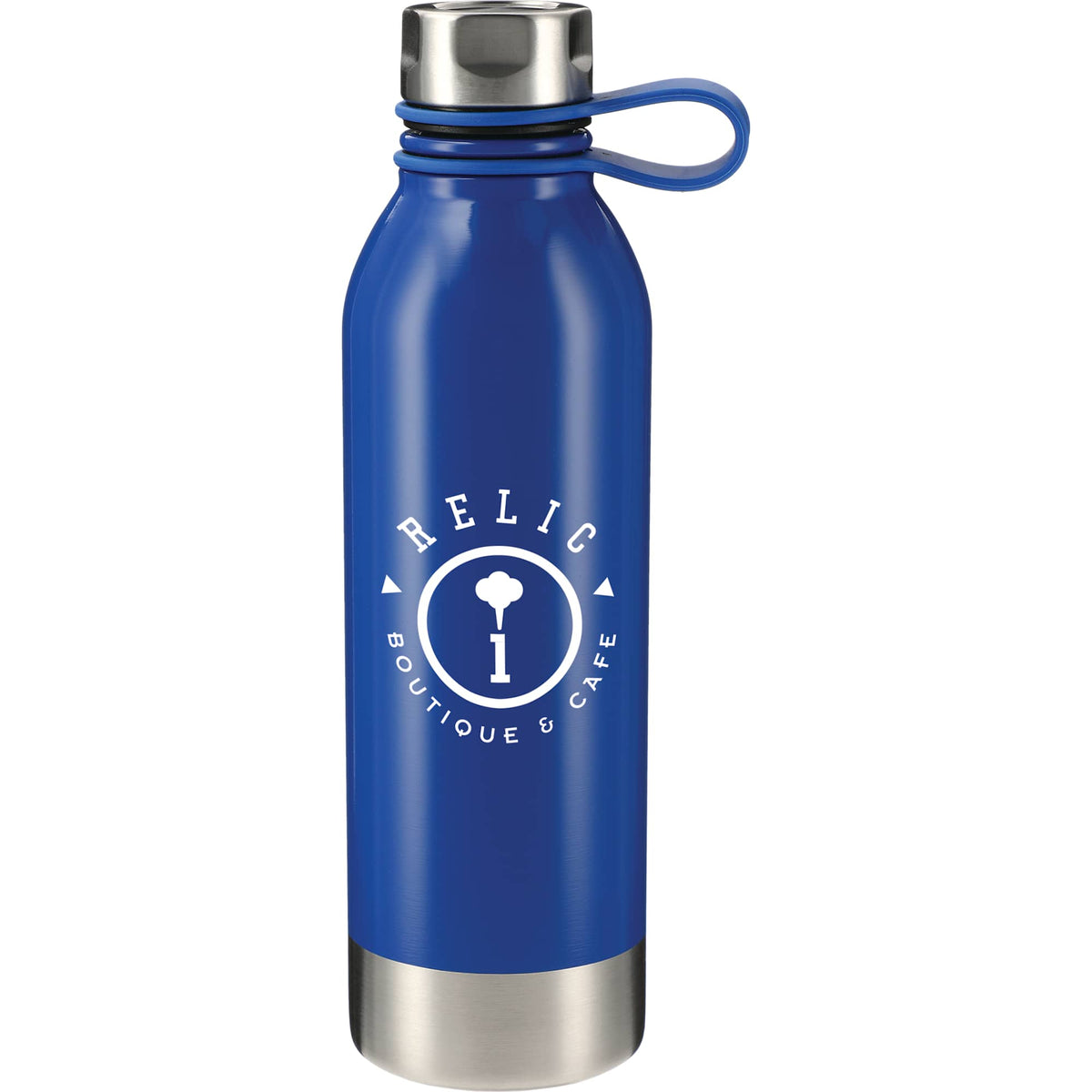 Perth Stainless Steel Sports Bottle with Soft Loop, 25 oz - Blue - Front