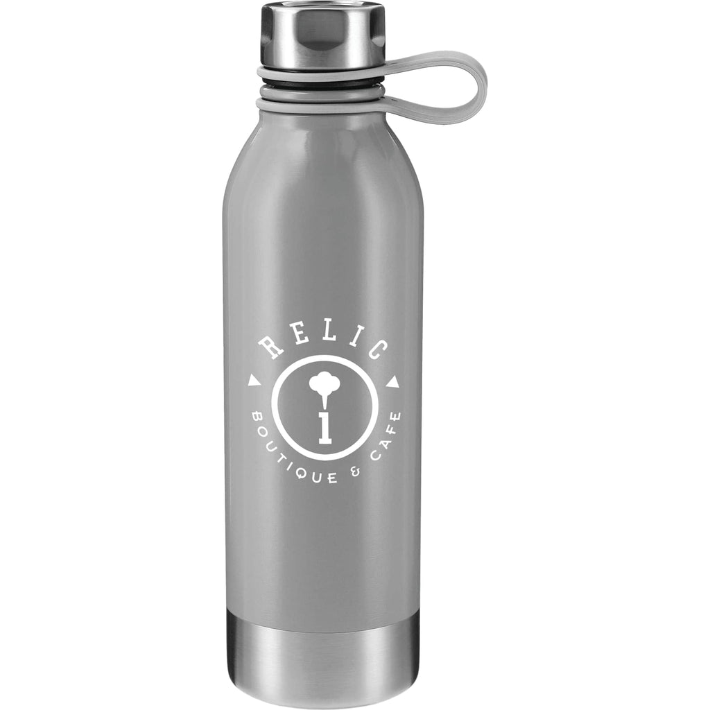 Perth Stainless Steel Sports Bottle with Soft Loop, 25 oz - Gray - Front