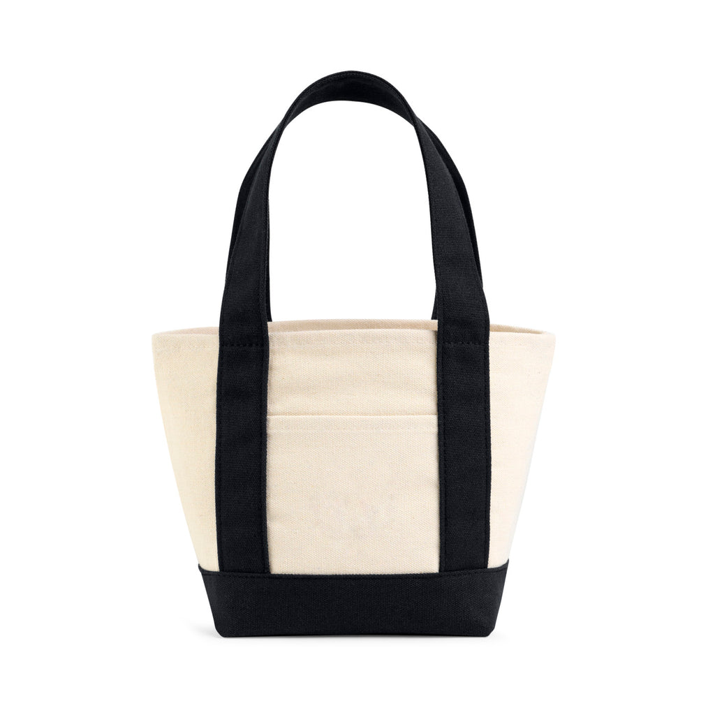 Petite Canvas Tote with Pockets on Both Sides - Black - View 3