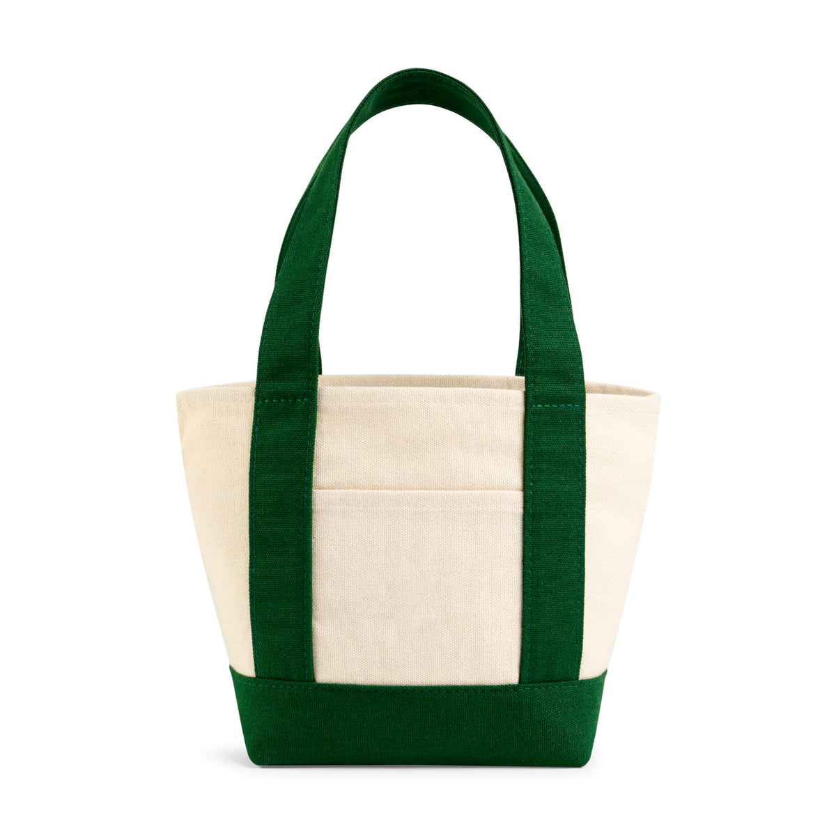 Petite Canvas Tote with Pockets on Both Sides Transfer - Green - View 2