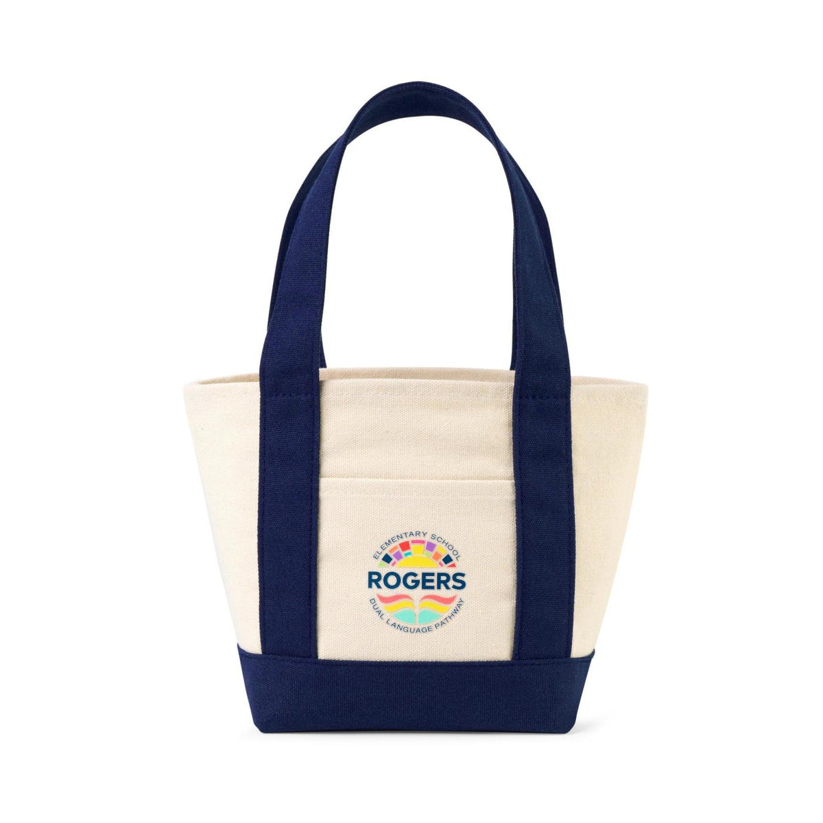 Petite Canvas Tote with Pockets on Both Sides Transfer - True Navy - View 1