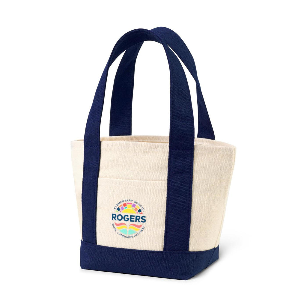 Petite Canvas Tote with Pockets on Both Sides - True Navy - View 2