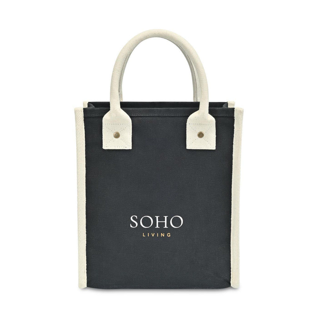 Petite Market Street Canvas Tote with Padded Handles - Black - View 1