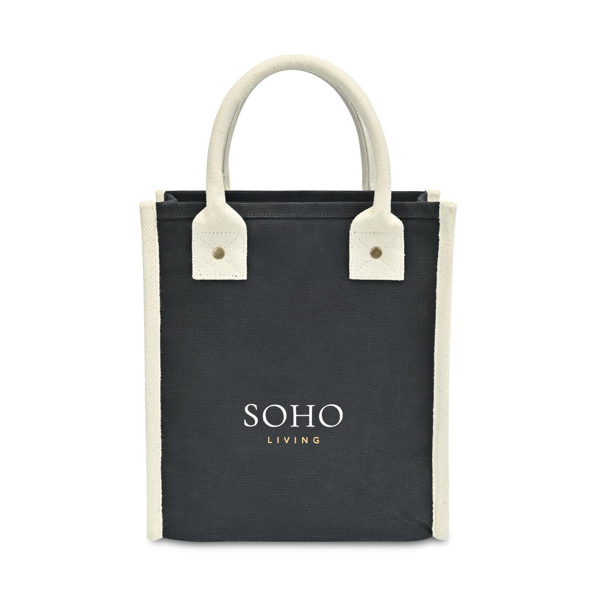Petite Market Street Canvas Tote with Padded Handles - Black - View 1
