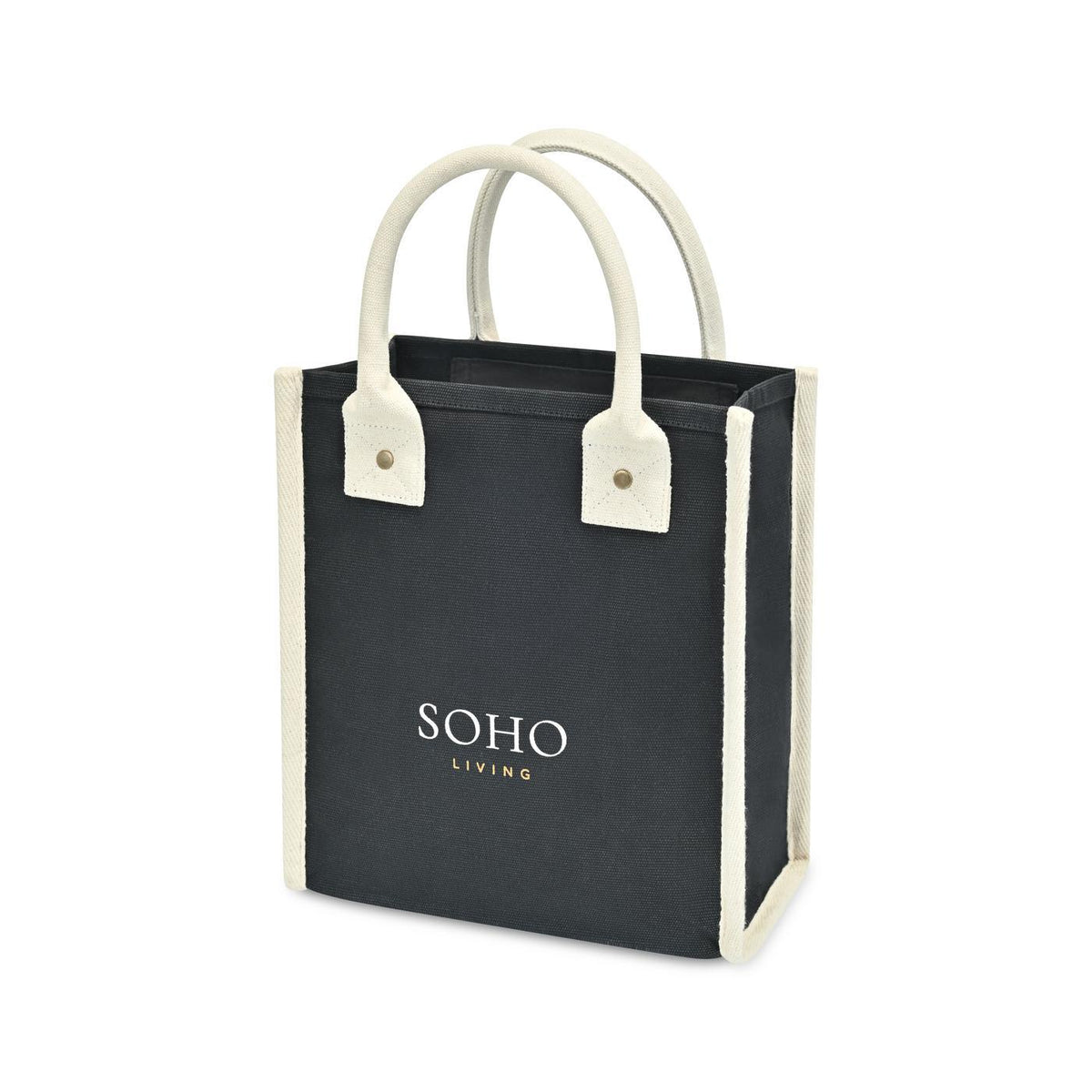 Petite Market Street Canvas Tote with Padded Handles - Black - View 2