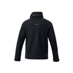 Peyto Waterproof Softshell Jacket with Roll-Away Hood for Men Debossing - Black - Back Flat